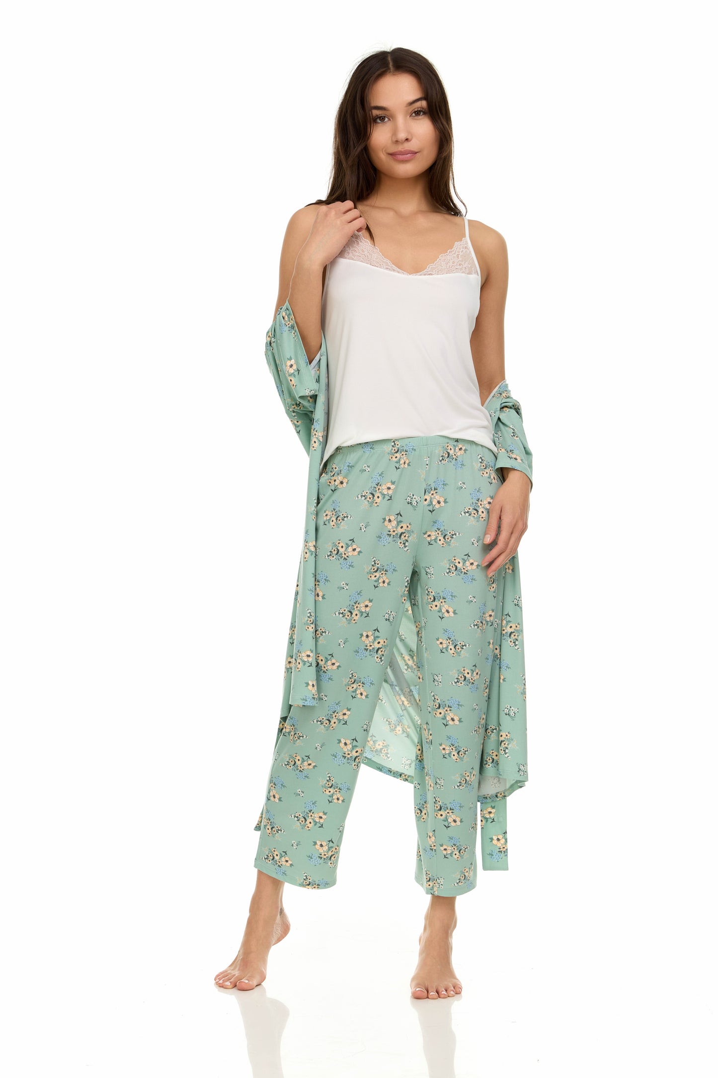 Madison Travel PJ Set In Sage - Flora Nikrooz - BraTopia