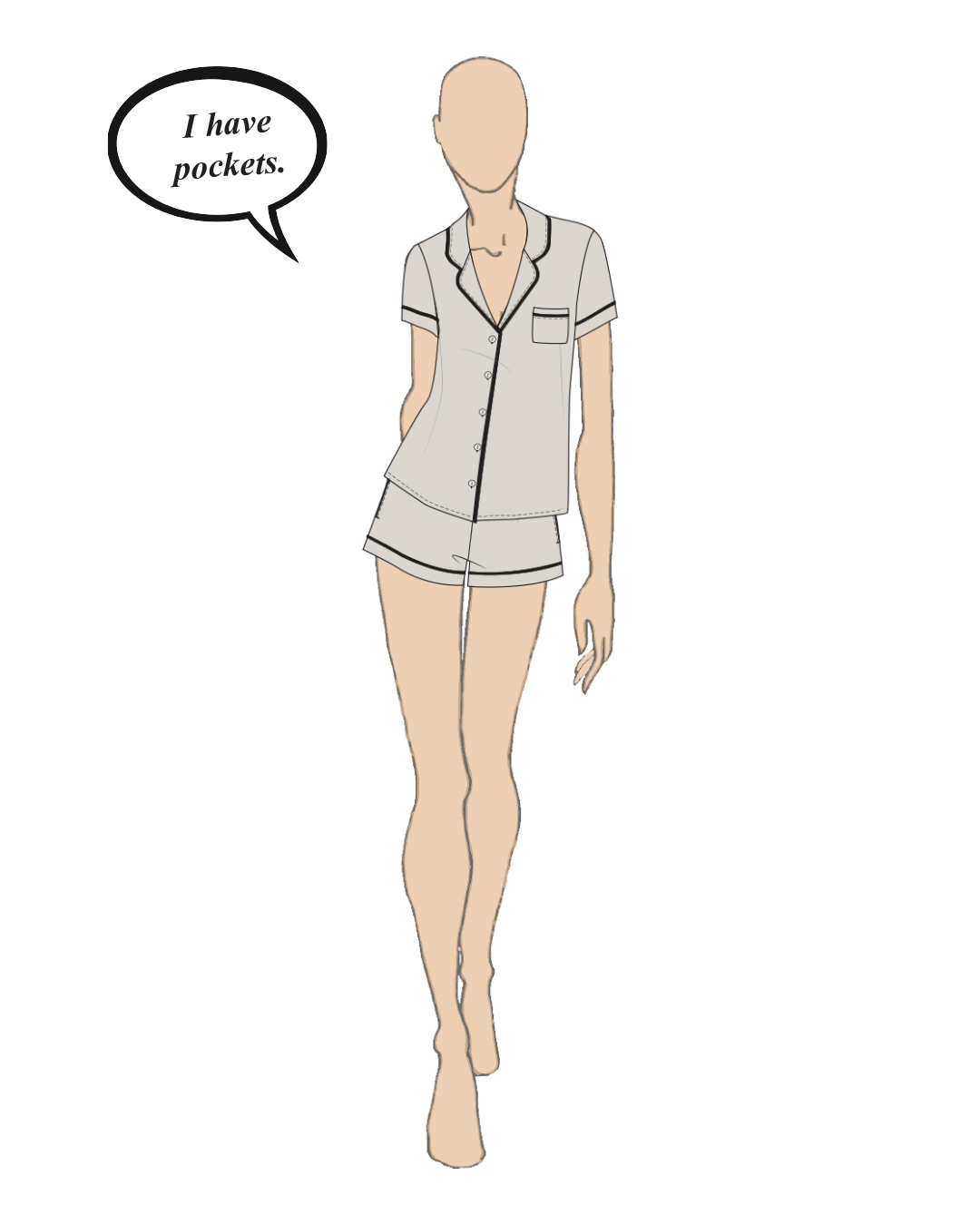 Annie Notch Collar Short Set In Beige - Flora Nikrooz - BraTopia