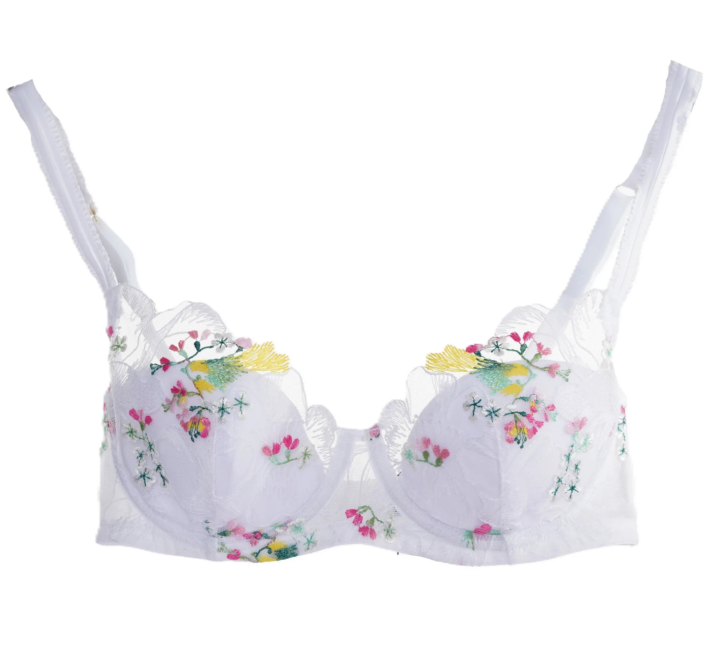 Winter Romance Balconette Bra In Floral White - Huit - BraTopia