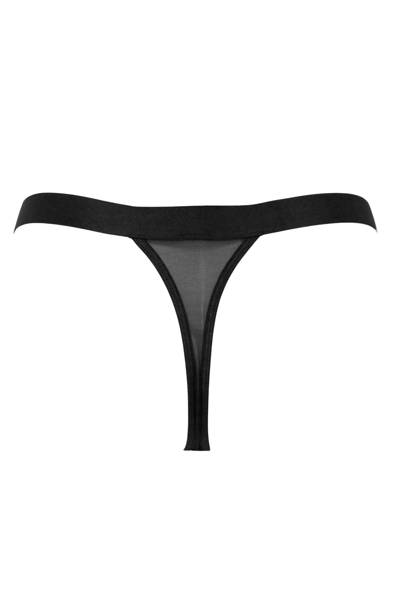 India Embroidery Thong In Black & Cosmetic - Pour Moi - BraTopia