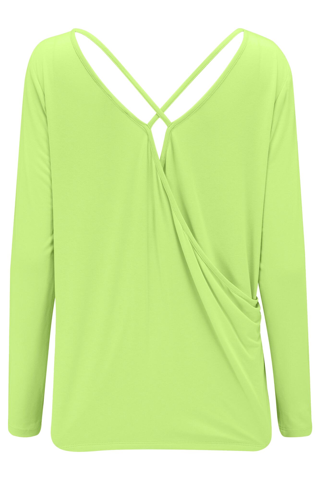 Cross Back Jersey Yoga Top In Lime - Pour Moi - BraTopia