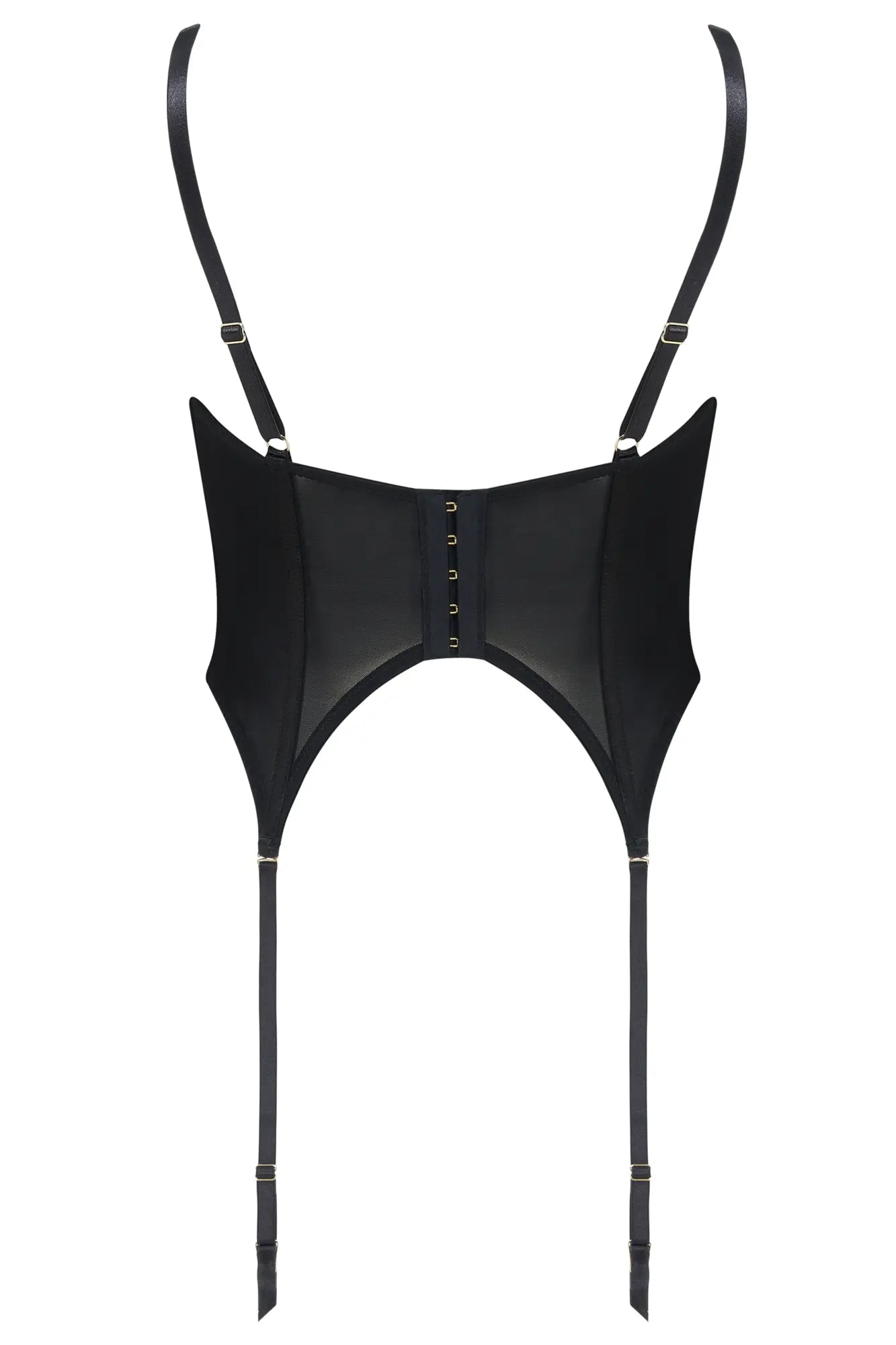 India Eyelash Cropped Basque In Black - Pour Moi - BraTopia