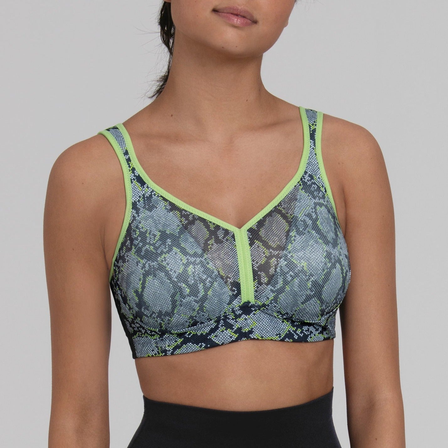 Air Control Delta Pad Non-Wired Sports Bra In Viper Grey - Anita - BraTopia