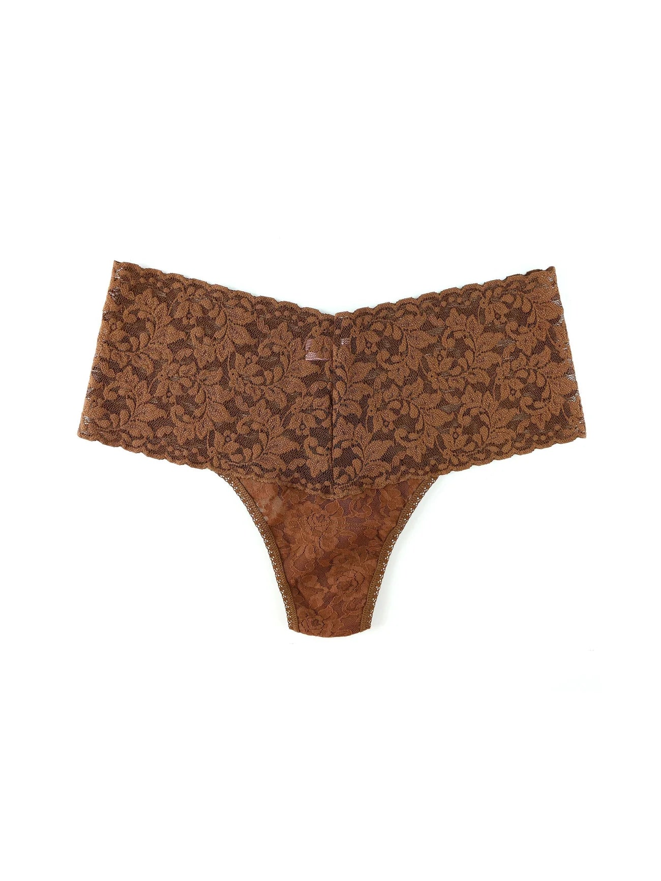 Retro Signature Lace Thong In Macchiato - Hanky Panky - BraTopia