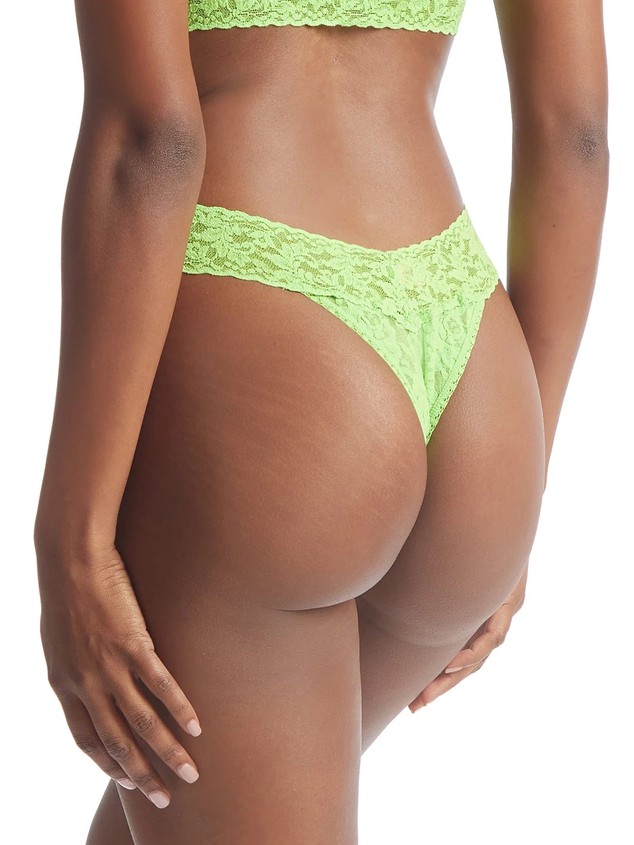 Original Rise Signature Lace Thong In Lush Green - Hanky Panky - BraTopia
