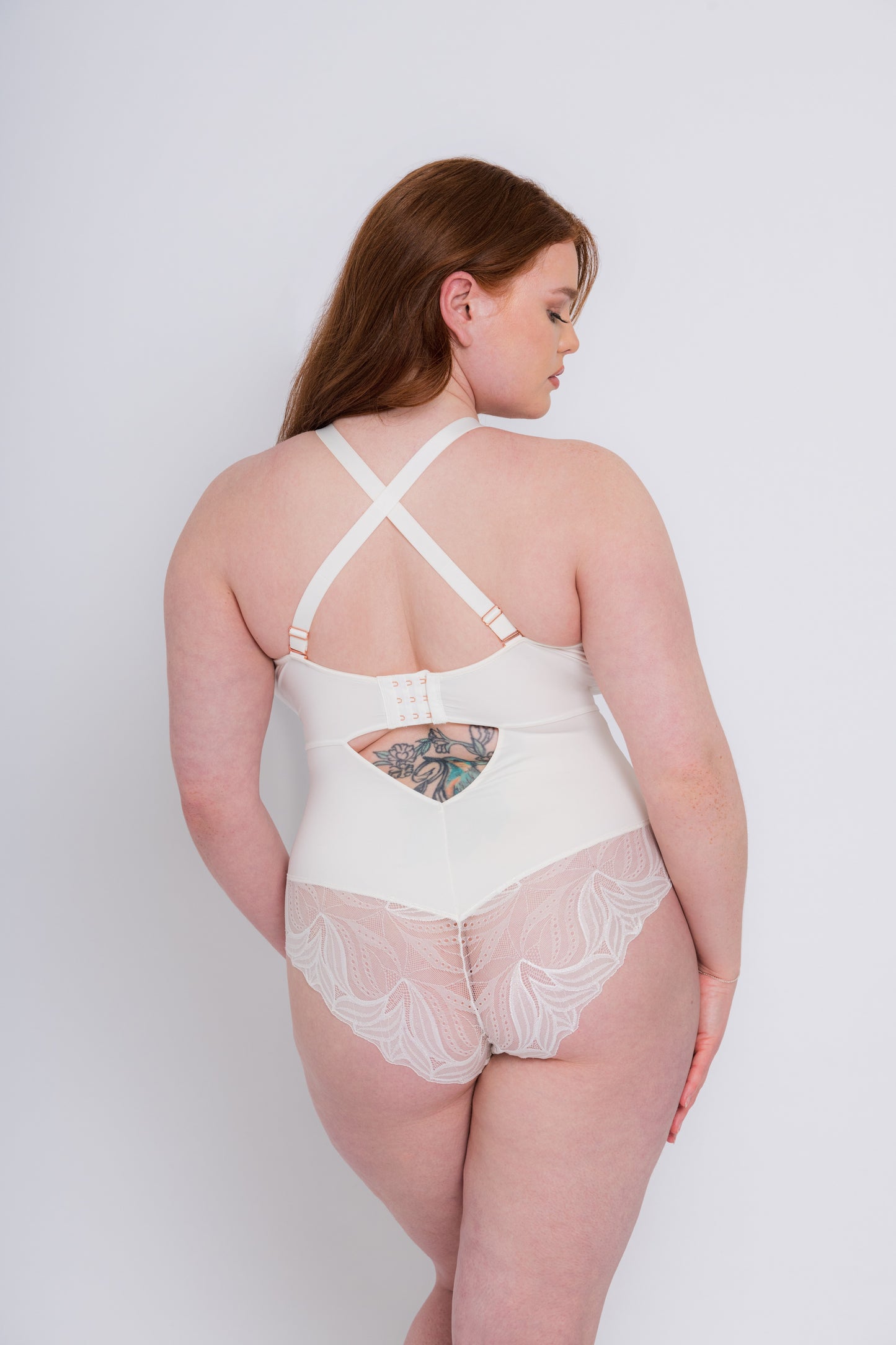 Scantilly Indulgence Stretch Lace Body In Ivory - Curvy Kate - BraTopia