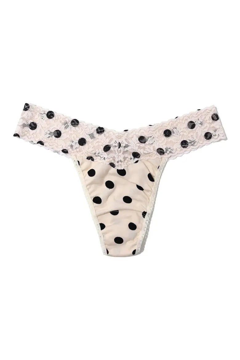Original Rise Cotton Printed Thong in Poke A Dot - Hanky Panky