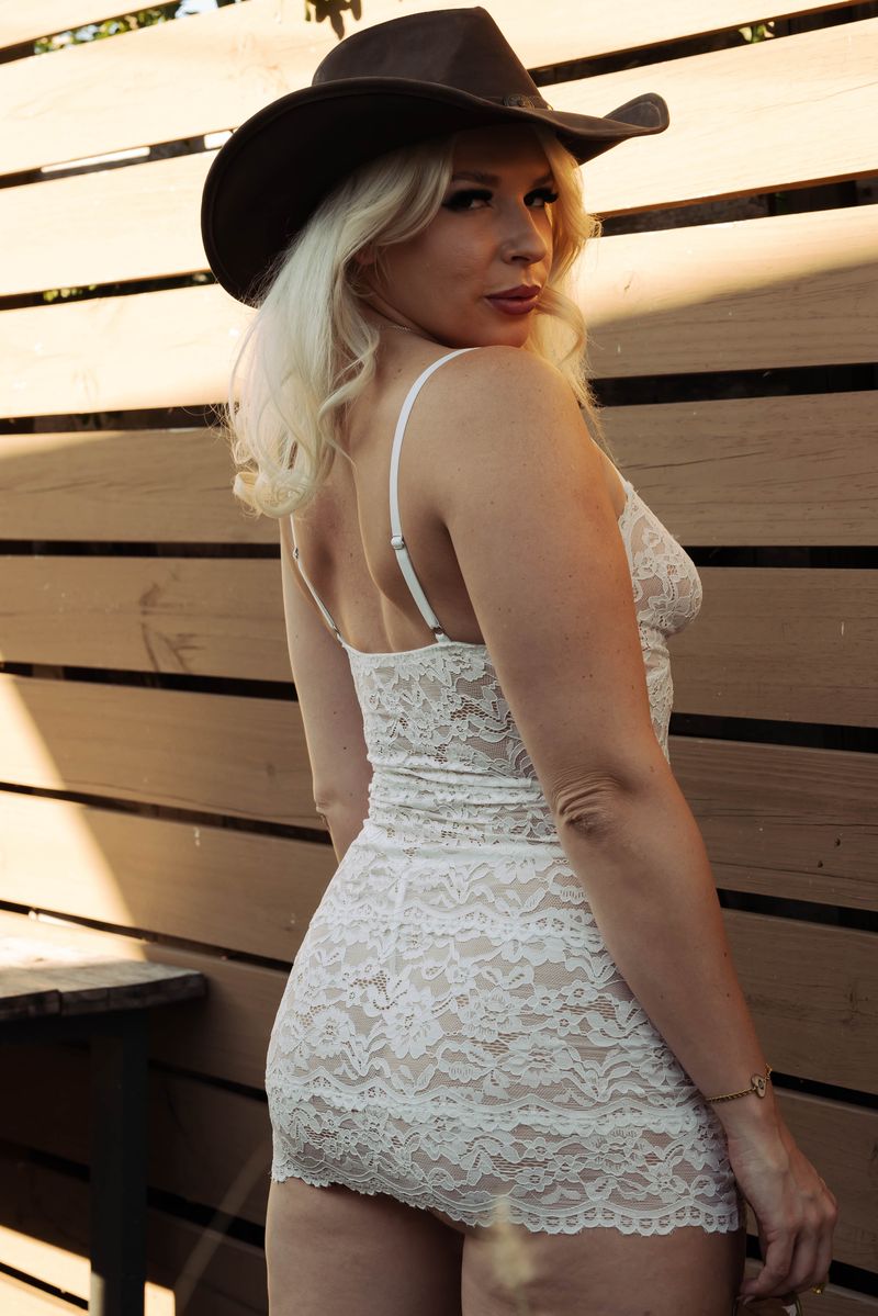 The Lace Mini Slip in White - Kilo Brava