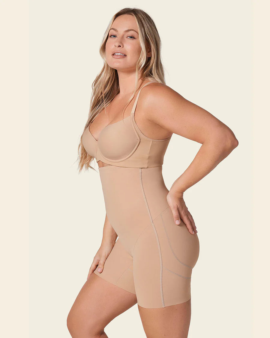 Sculpting Step-In Body Shaper With Short Bottom In Light Brown - Leonisa