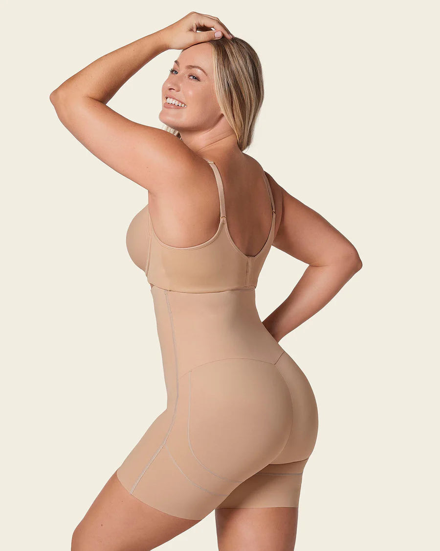 Sculpting Step-In Body Shaper With Short Bottom In Light Brown - Leonisa