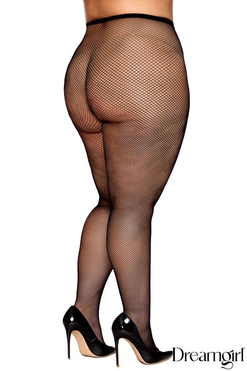 Seamless Fishnet Pantyhose In Black - Dreamgirl