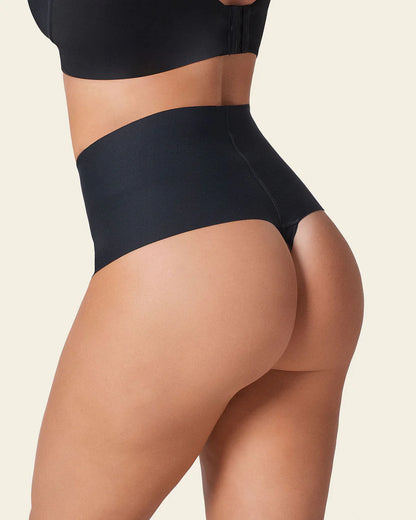 High-Tech High-Waisted Sculpting Thong In Black - Leonisa