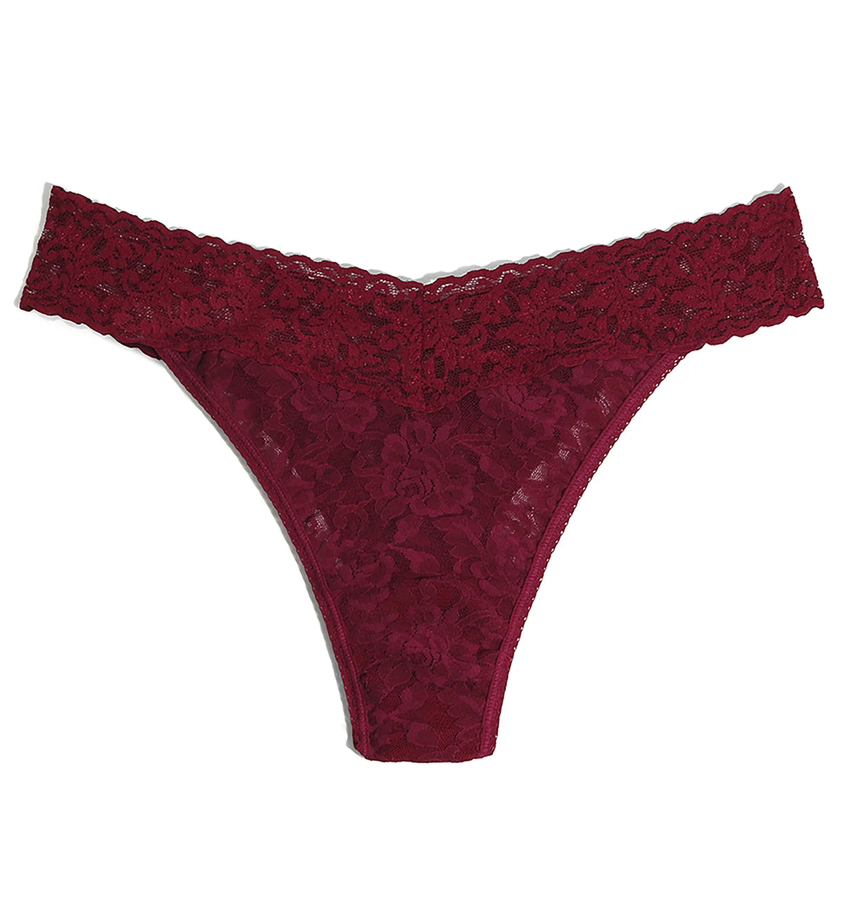 Original Rise Signature Lace Thong in Dark Pomegranate Red - Hanky Panky