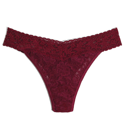 Original Rise Signature Lace Thong in Dark Pomegranate Red - Hanky Panky