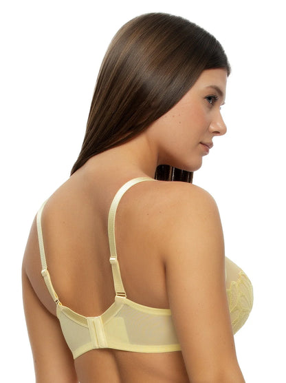 Lotus Embroidery Unlined Bra In Pale Banana - Felina