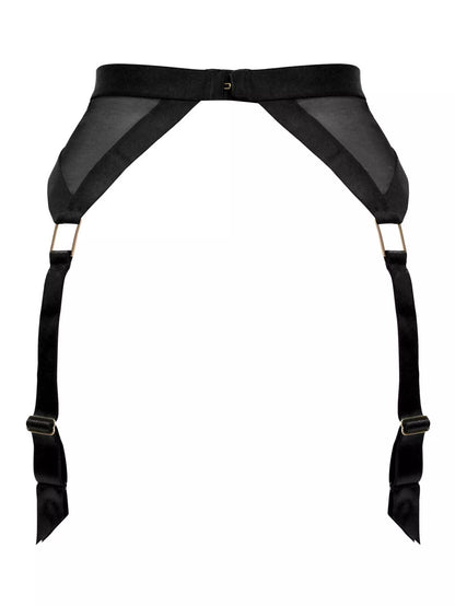 India Embroidery Suspender In Black - Pour Moi