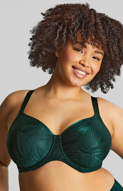 Illuminate Moulded Bra In Dark Green - Sculptresse