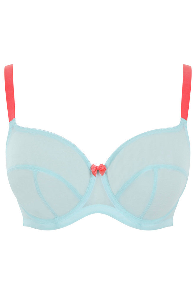 Tango Essence Balcony Bra In Aqua & Coral - Panache