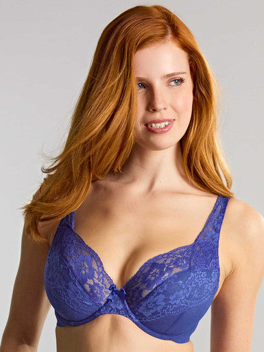 Heidi High Apex Non Padded Plunge Bra in Indigo - Panache