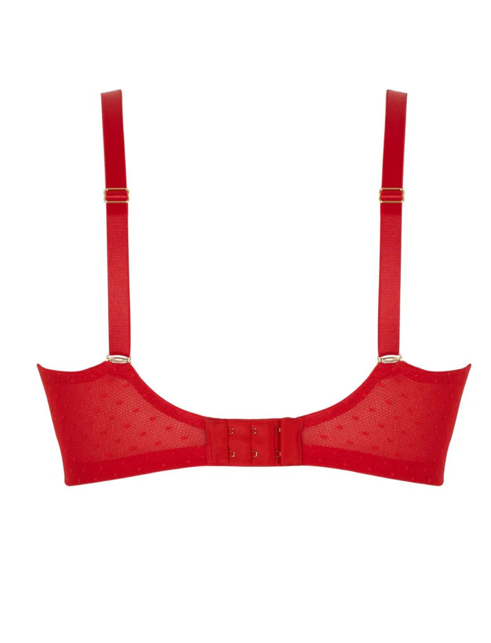 Heidi High Apex Non Padded Plunge Bra In Ruby Red - Panache