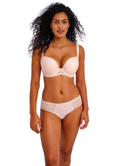 Soutien-gorge t-shirt moulé plongeant Daydreaming en fleur de pêcher - Freya