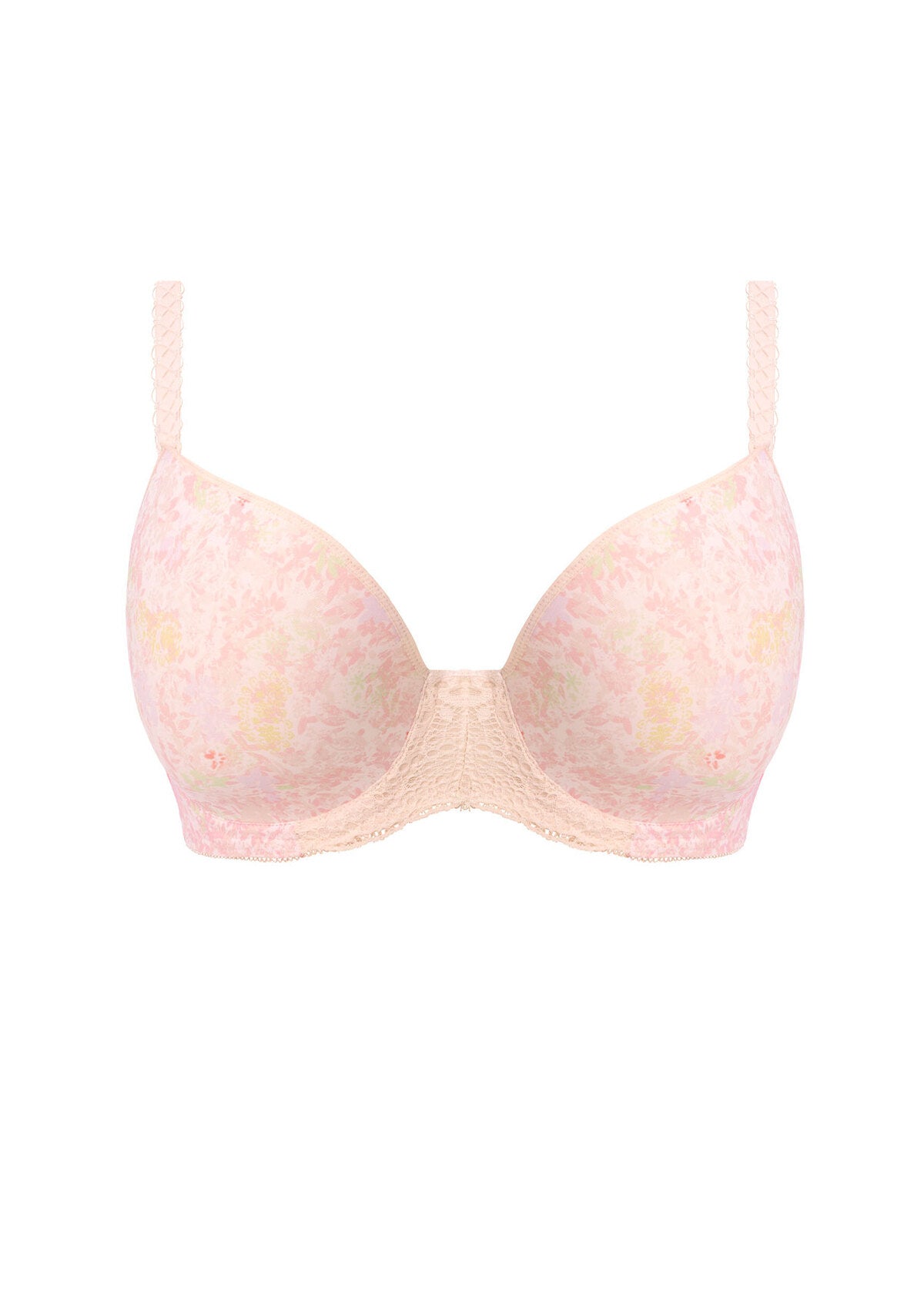 Soutien-gorge t-shirt moulé plongeant Daydreaming en fleur de pêcher - Freya