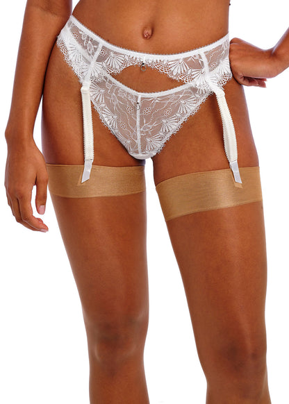 Fascinate Suspender In White - Freya