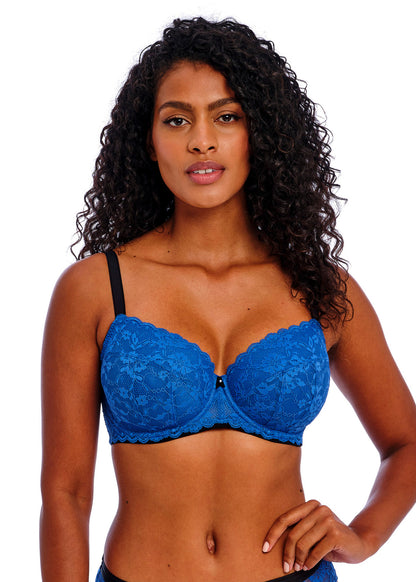 Offbeat UW Padded Half Cup Bra In Dazzling Blue - Freya