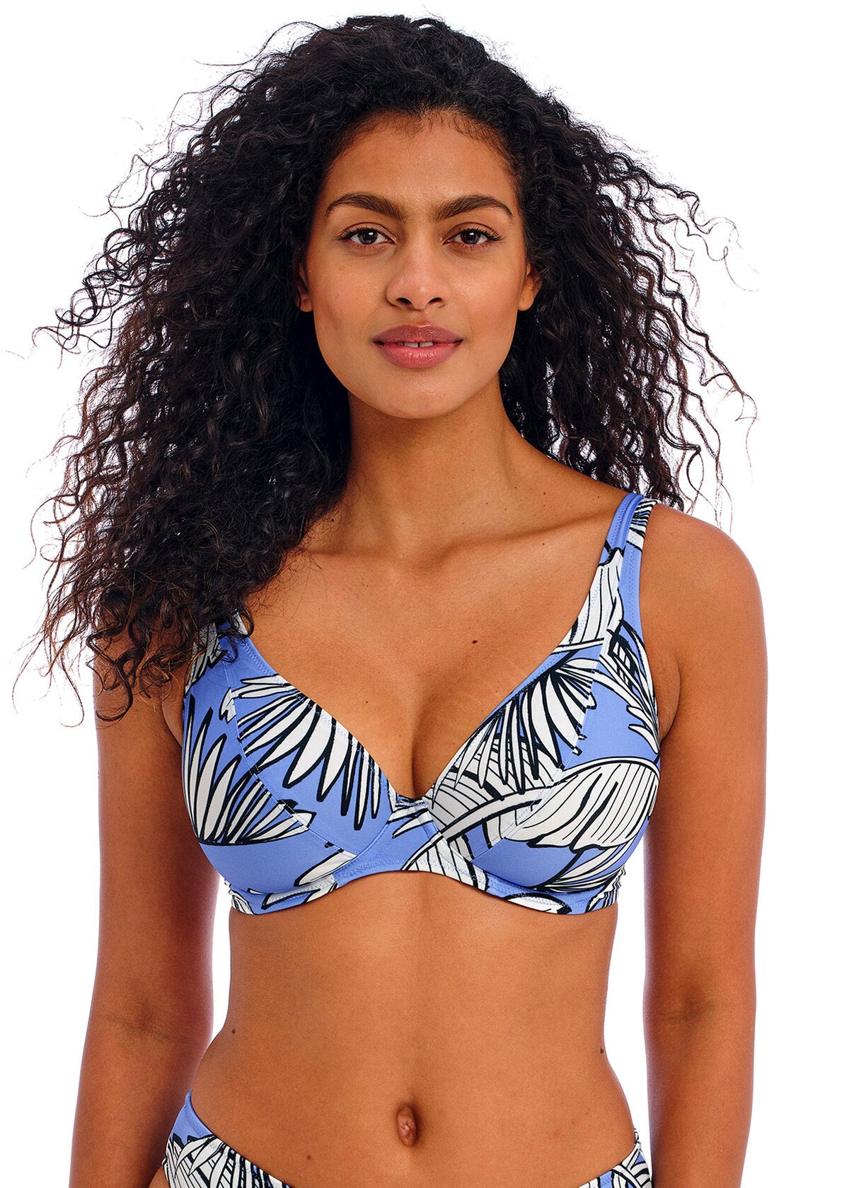 Mali Beach UW High Apex Bikini Top In Cornflower - Freya