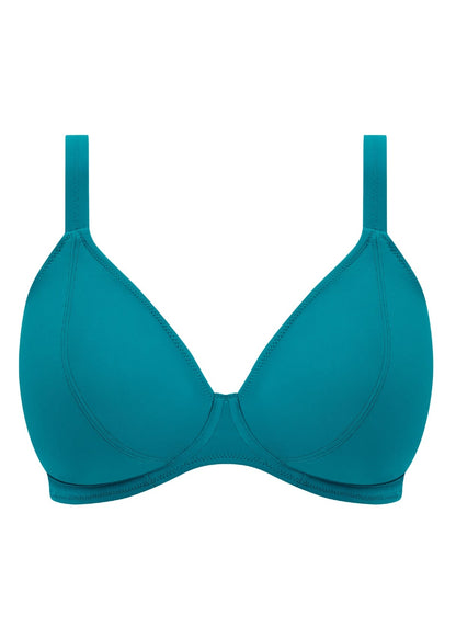 Jewel Cove High Apex Bikini Top In Plain Moonstone - Freya