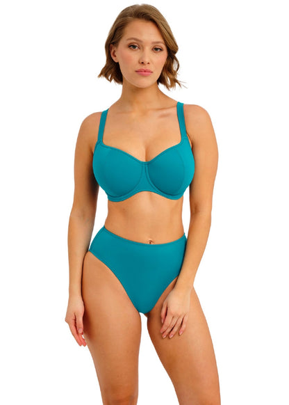 Jewel Cove High Waist Bikini Brief In Plain Moonstone - Freya