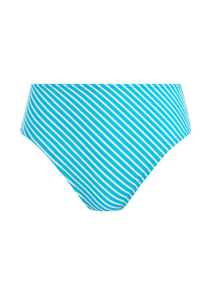 Jewel Cove High Waist Bikini Brief In Stripe Turquoise - Freya