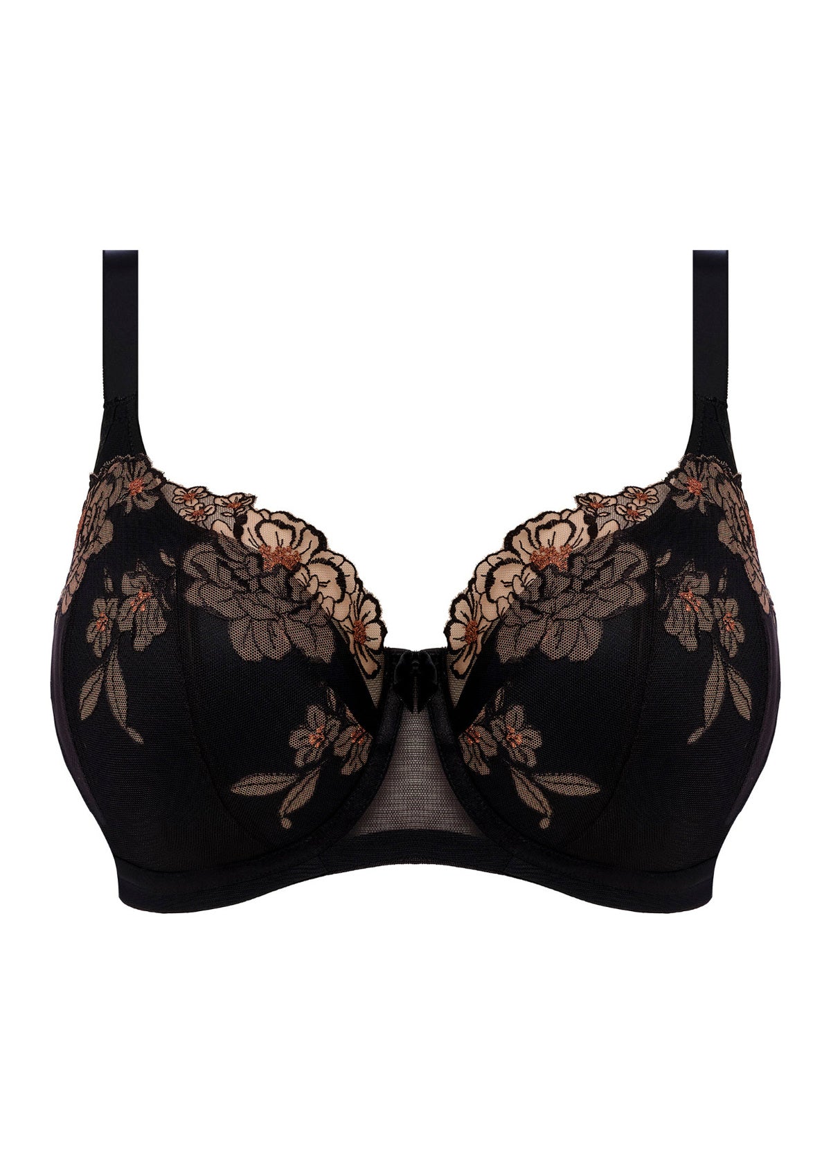 Teagan UW Padded Half Cup Bra In Black & Almond - Elomi