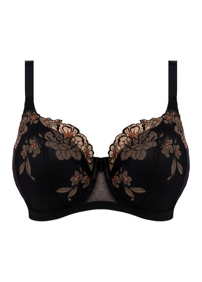 Teagan UW Padded Half Cup Bra In Black & Almond - Elomi