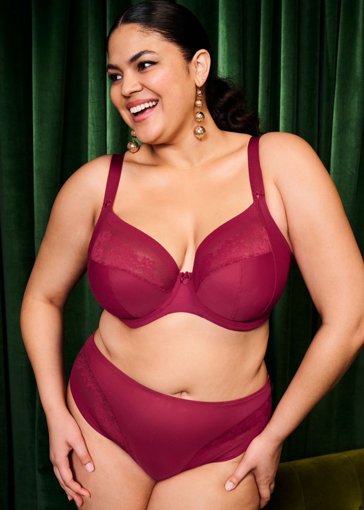 Nerina UW Plunge Bra In Rouge - Elomi