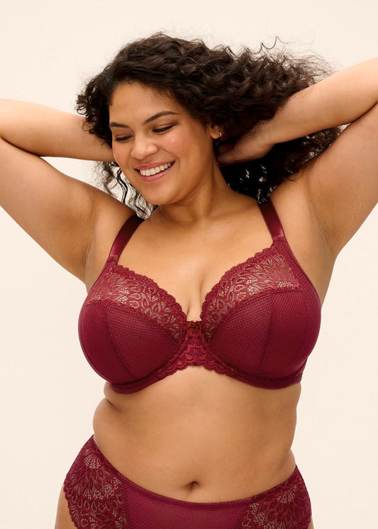 Tiernie UW Plunge Bra In Tibetan Red - Elomi