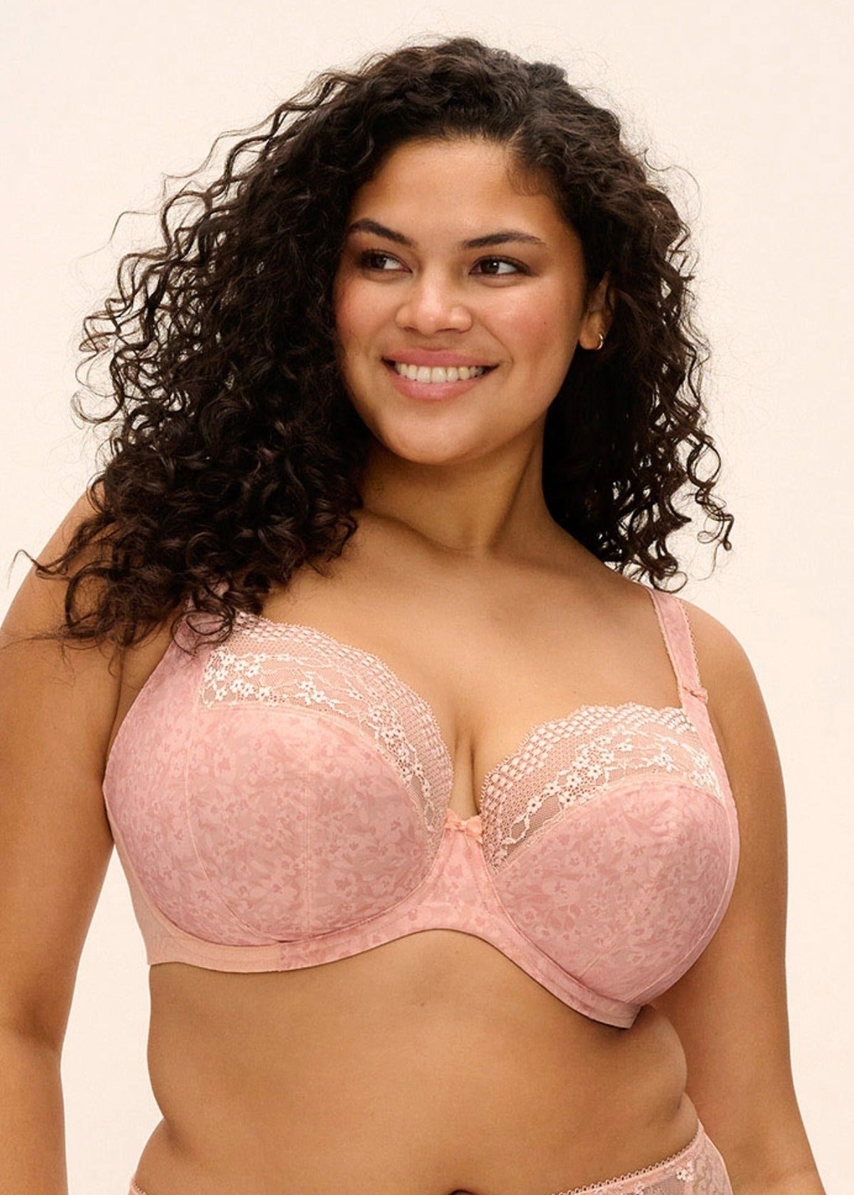 Lucie Underwired Plunge Bra In Pale Blush - Elomi