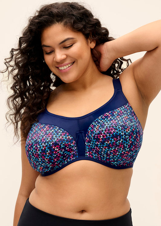 Energise UW Sports Bra In Navy Geo - Elomi
