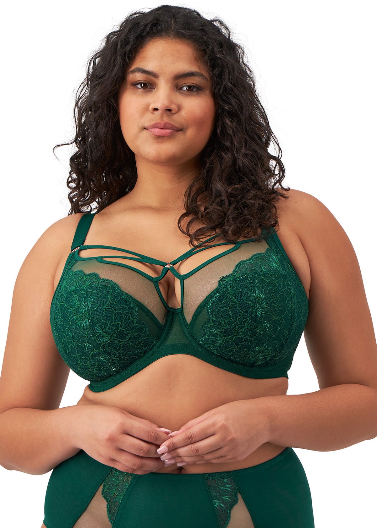 Brianna Underwired Plunge Bra In Rainforest - Elomi