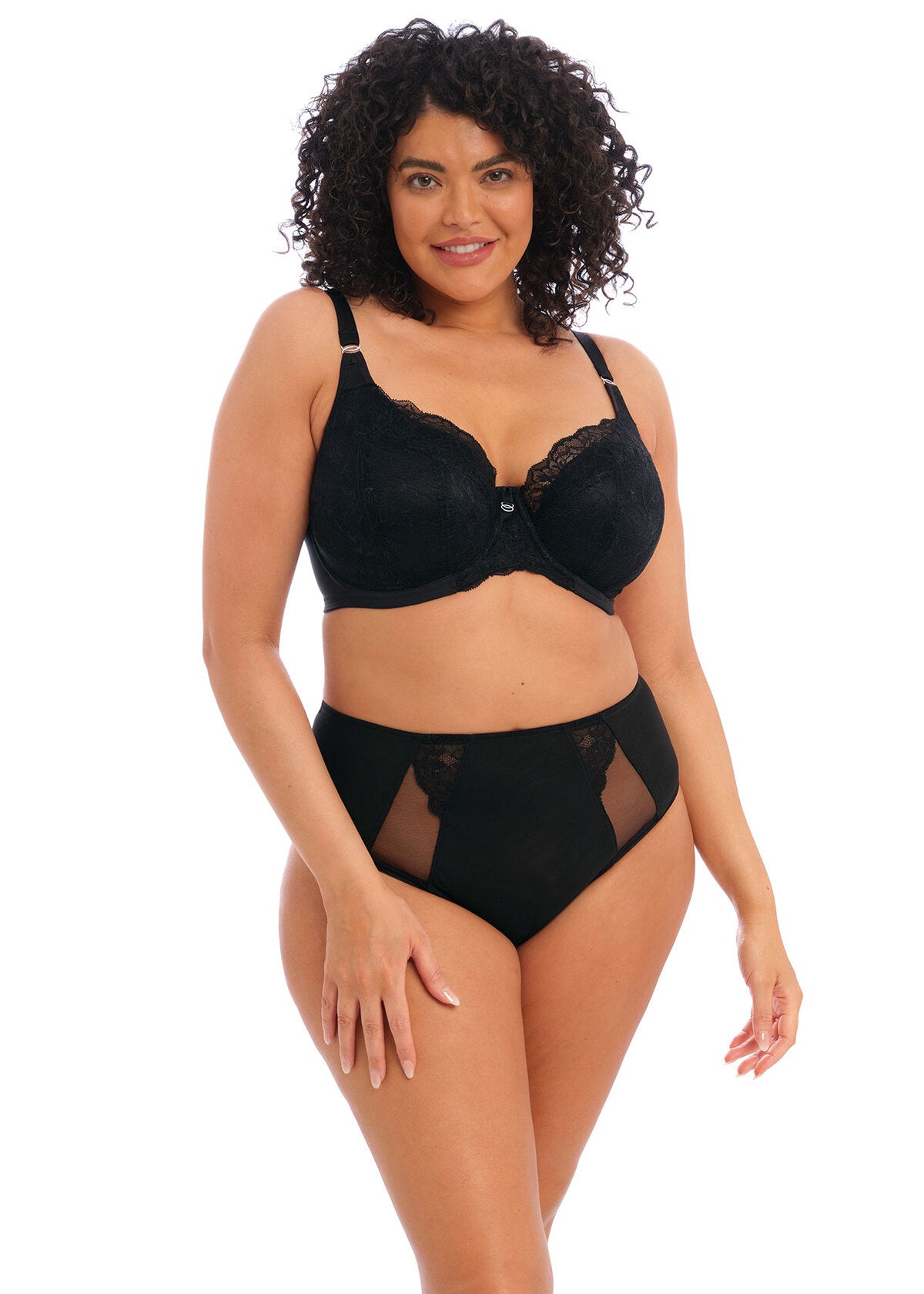 Brianna Underwired Padded Half Cup Bra In Black - Elomi