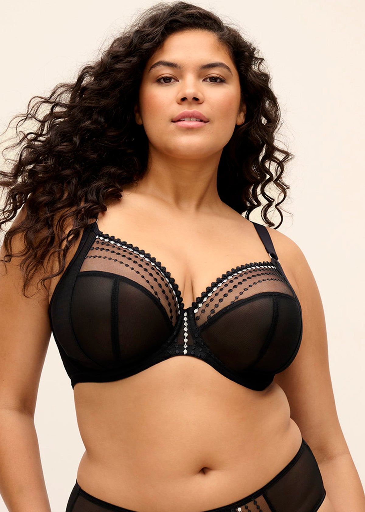 Elomi - Bonnet plongeant en dentelle Matilda en noir