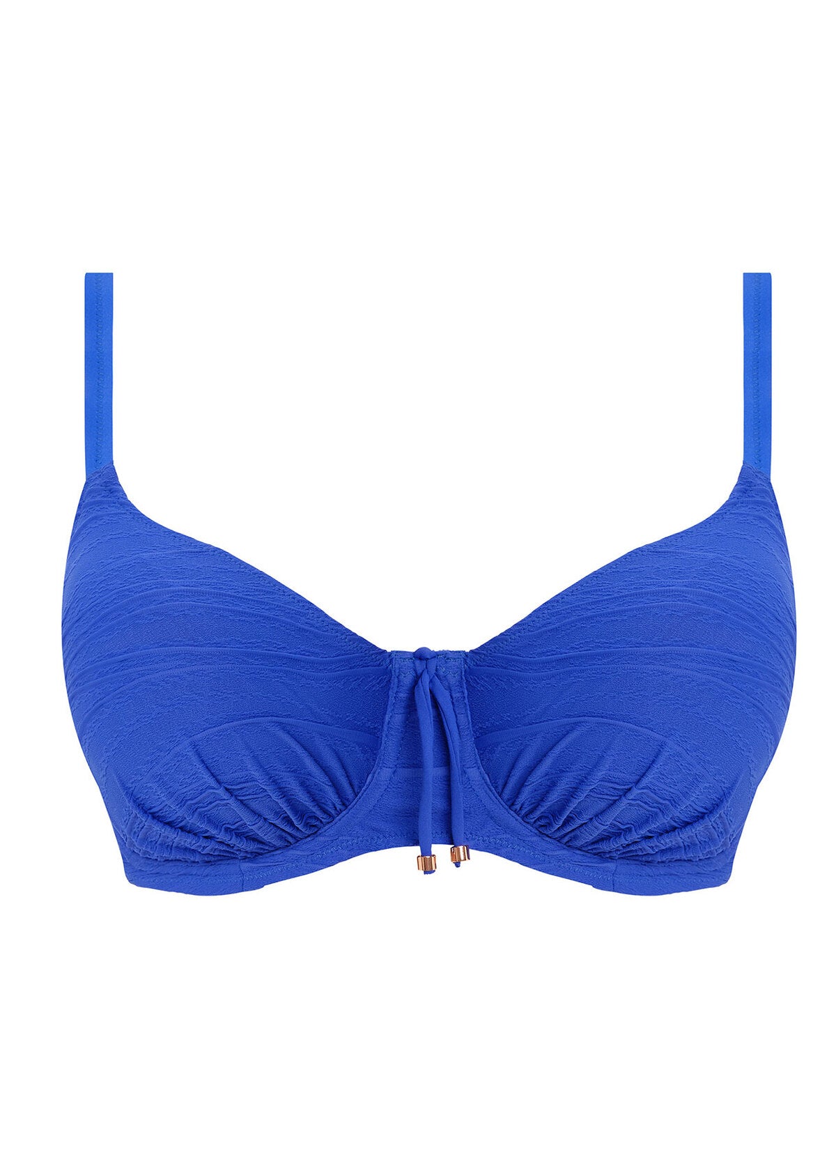 Beach Waves Gathered Full Cup Bikini Top In Ultramarine - Fantasie