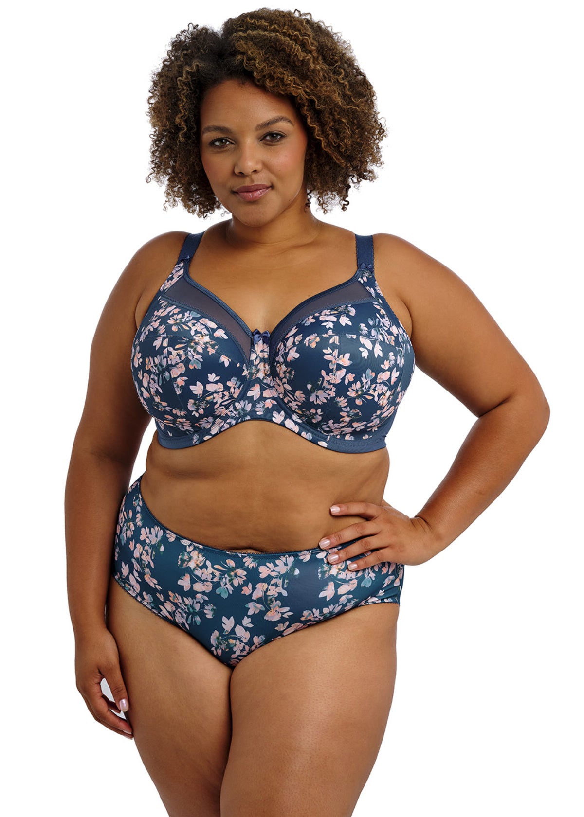 Kayla Full Brief In Teal Blossom - Goddess