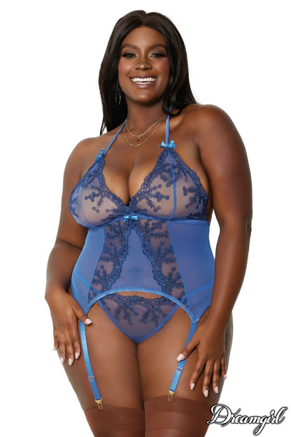 Floral Bustier In Periwinkle - Dreamgirl