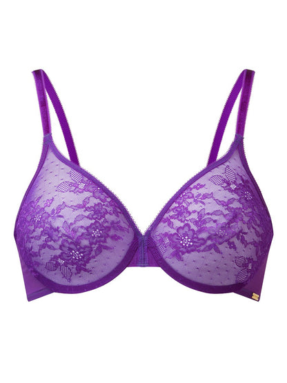 Glossies Lace Sheer Bra In Ultra Violet - Gossard