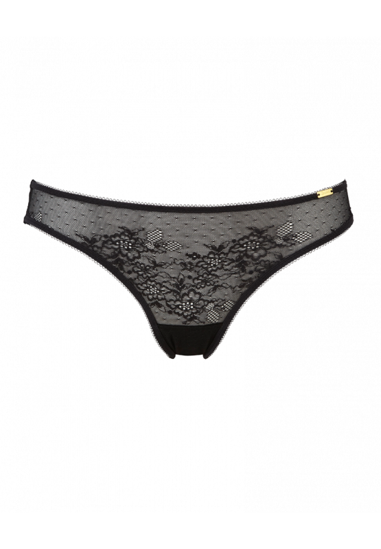 Glossies Lace Sheer Brief In Black - Gossard