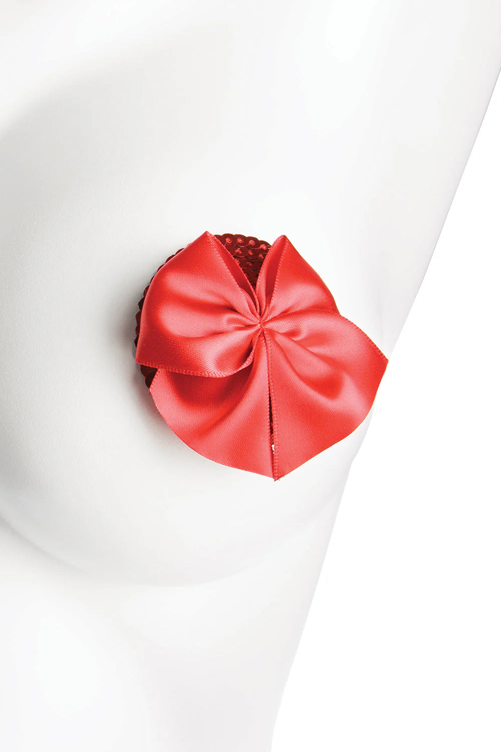 Sequin Pasties With Bow In Red - Coquette