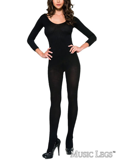 Opaque Bodystocking In Black