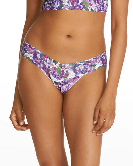 Low Rise Signature Lace Thong in Purple Pansy - Hanky Panky