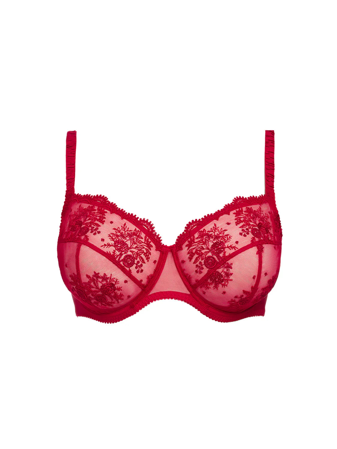 Intrigue Full Cup Support Bra In Opera Red - Simone Perele